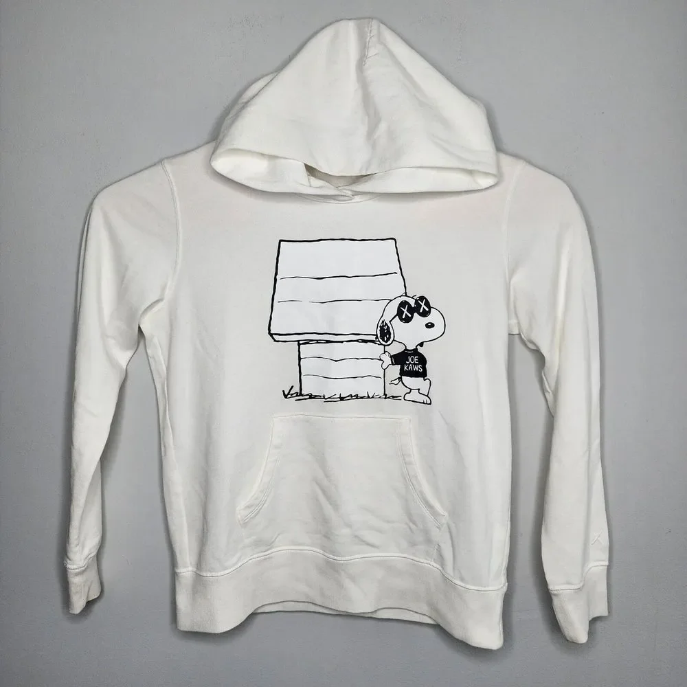 Kaws‎ x Peanuts Snoopy Hoodie Sweatshirt Women Size M Medium White UNIQLO Joe